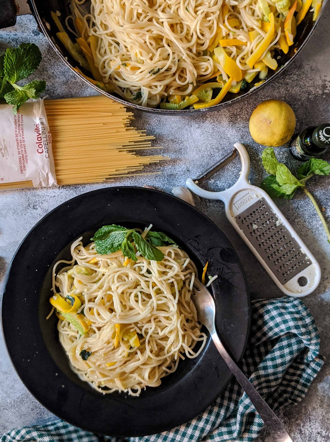 Capellini with courgette and lemon - ChompSlurrpBurp