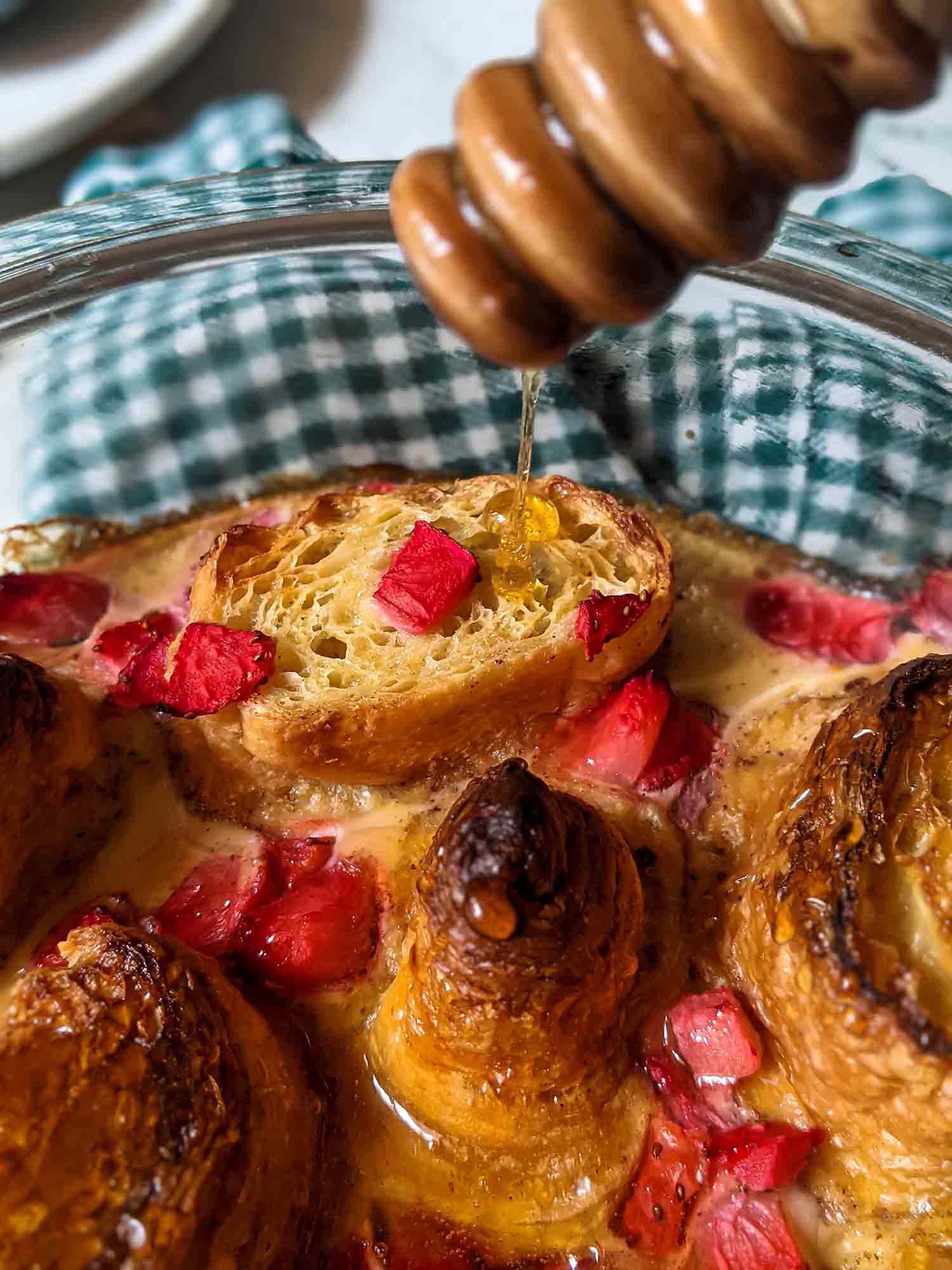 Baked Croissant French Toast With Strawberries Chompslurrpburp 5923