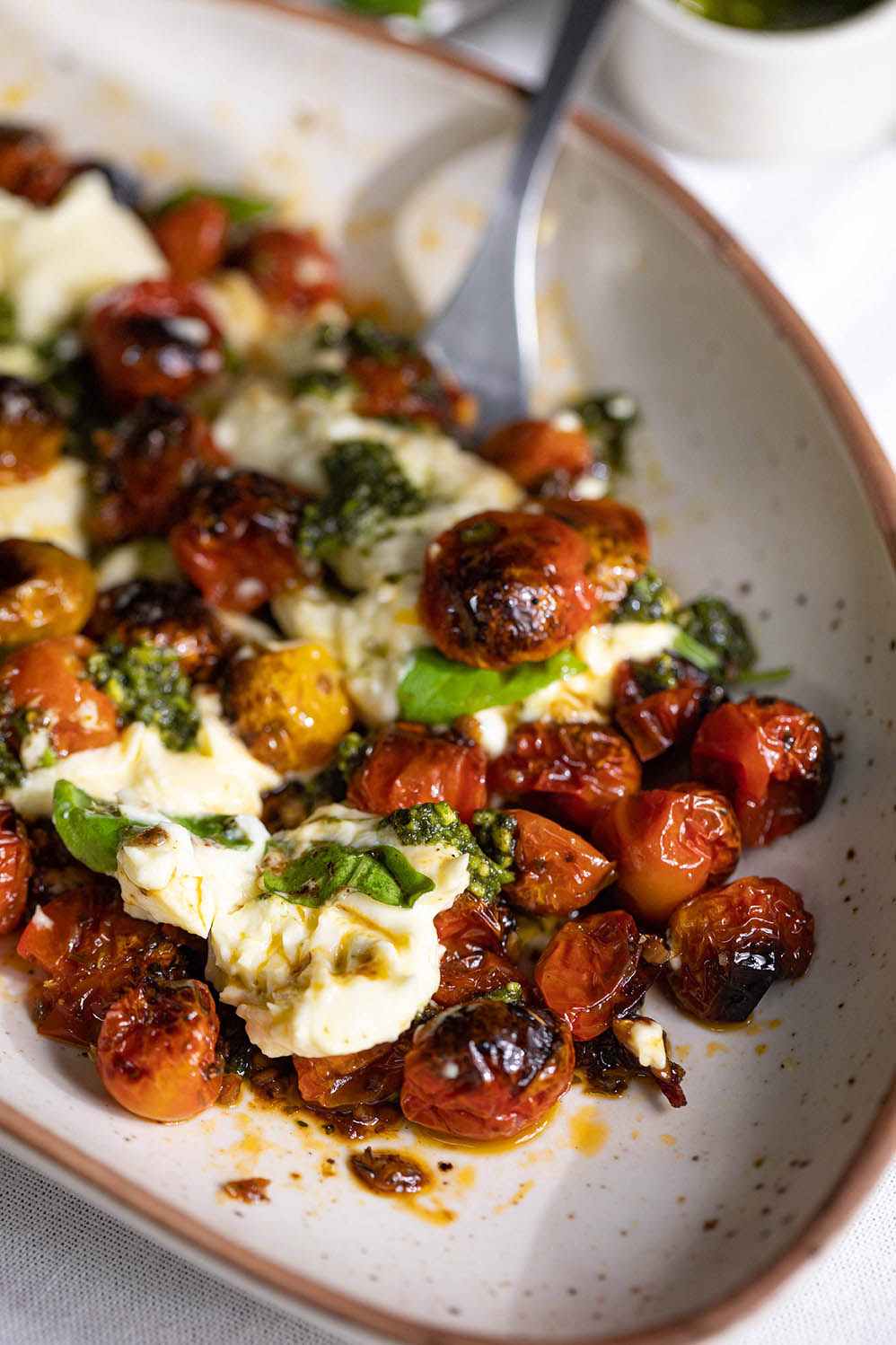 Charred tomatoes and burrata - ChompSlurrpBurp